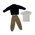 thumbnail image 3 of Figura de acción a escala 1:6 Ropa Chaqueta Pantalones Camiseta Trajes de pana Mini informal Negro, 3 of 9
