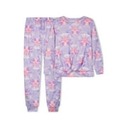 Sleep On It Girls Spiral Tie Dye Soft Hacci 2-Piece Pajama Pant Sleep Set - Multi, (Sizes 7-16)
