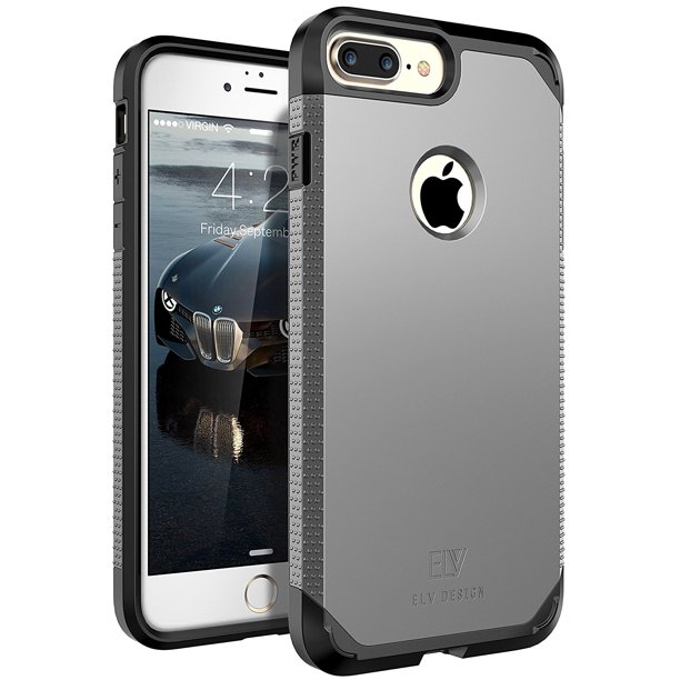 E Lv Apple Iphone 7 Plus Iphone 8 Plus High Impact Resistant Hybrid Body Armor Phone Case For Men Women Unisex Gun Metal Black Walmart Com Walmart Com