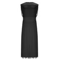 thumbnail image 4 of Drses‌‌ ‌‌‌‌‌‌‌‌‌Women's Plus Size Flapper Maxi Dress - Sleeveless Round Neck with All Over Fringe & Tassels for Prom/Party, 4 of 7