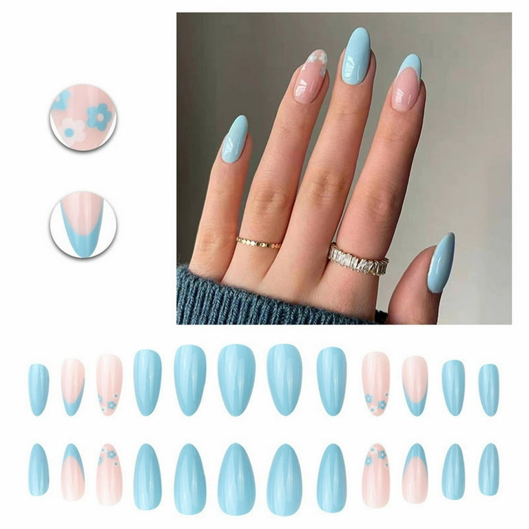 Blue acrylic nails deals