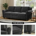 thumbnail image 3 of Ebello Modern Sofa Couch, 3-Seater Upholstered Couches with Thick Cushions for Living Room and Bedroom, Black, 3 of 7
