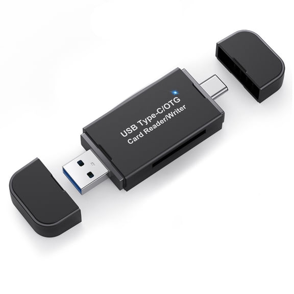 Sidaley Lector de tarjetas Adaptador de memoria Divisor USB Rendimiento multipropósito Hogar profesional de larga duración 2 en 1 USB Type3 NO3