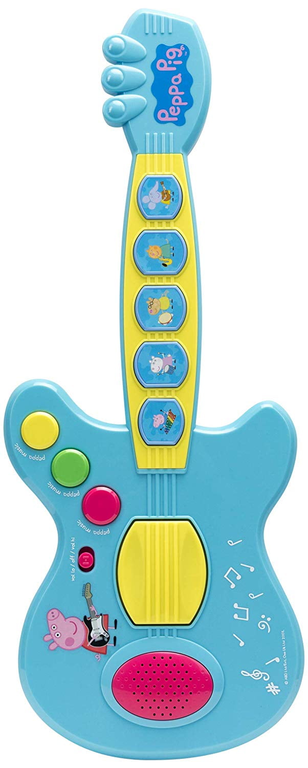 Green Blue Or Yellow Peppa Pig Children's Toy Play Guitar Musical Instrument 