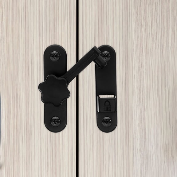 DRAFIDEEP Black Rectangular Door Lock Latch with Modern Style for Hotel Rooms Indoor Use 1Pack 2.95X2.40X0.79in