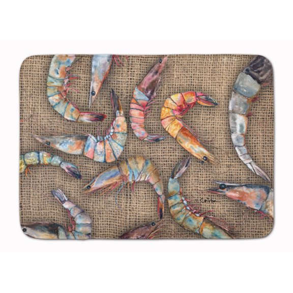 Carolines Treasures 8738RUG Shrimp Machine Washable Memory Foam Mat 19Hx27W multicolor