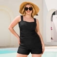thumbnail image 7 of RELLECIGA Plus Size Womens Tankini Swimsuit Bandeau Ruched 2 Piece Bathing Suit Modest Swimwear, 7 of 7