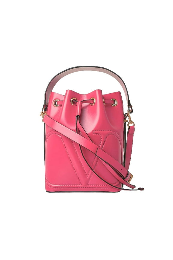 Garavani VLogo Walk Bucket Crossbody Bag Pink Calf Leather
