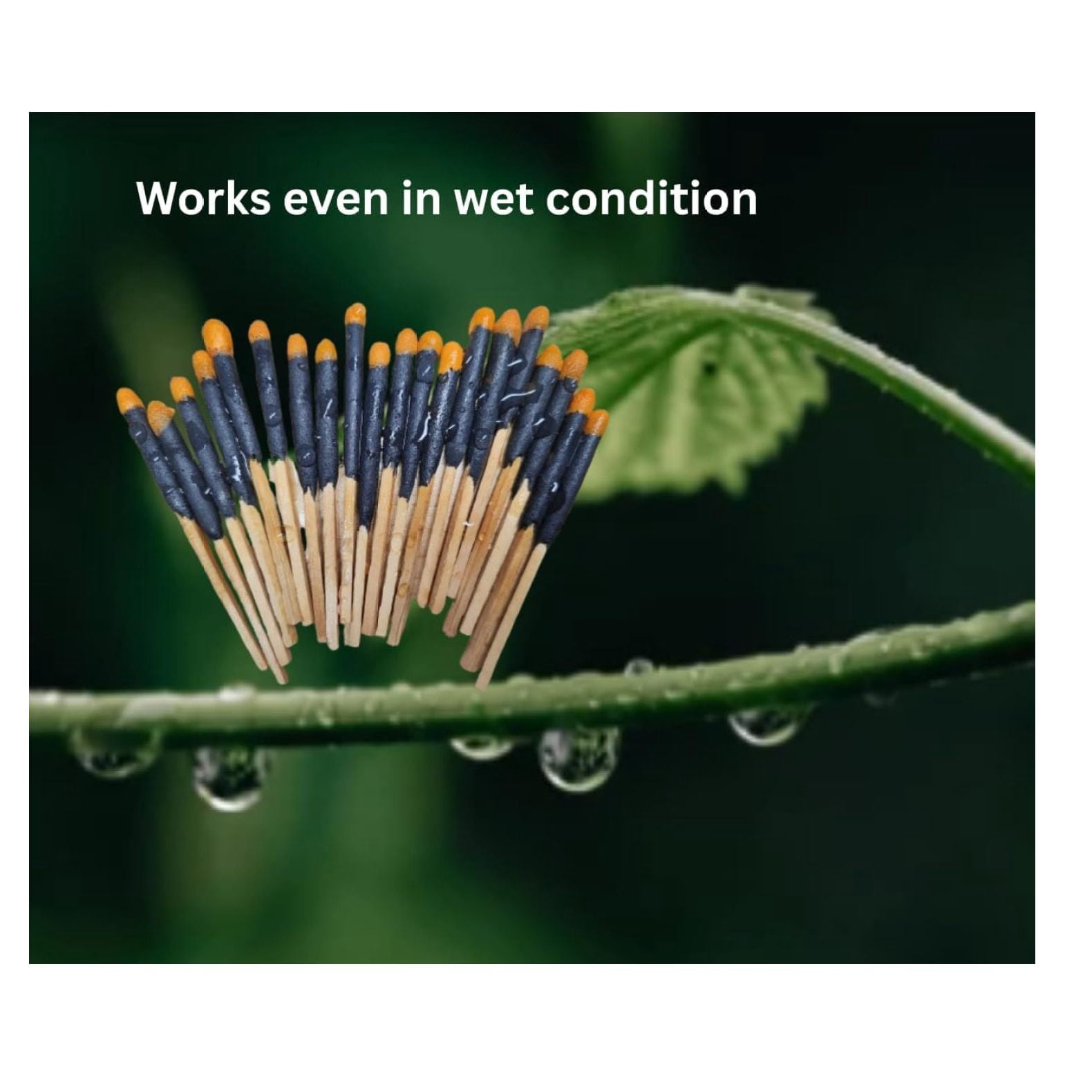 Survival Waterproof Matches Kit – 20/40/60/80/100 Fire Matches + Extra Striker in Metal Tin, Waxed Tinder Cords – Stormproof Windproof Fire Starter for Camping & Emergency (2 x Tins)