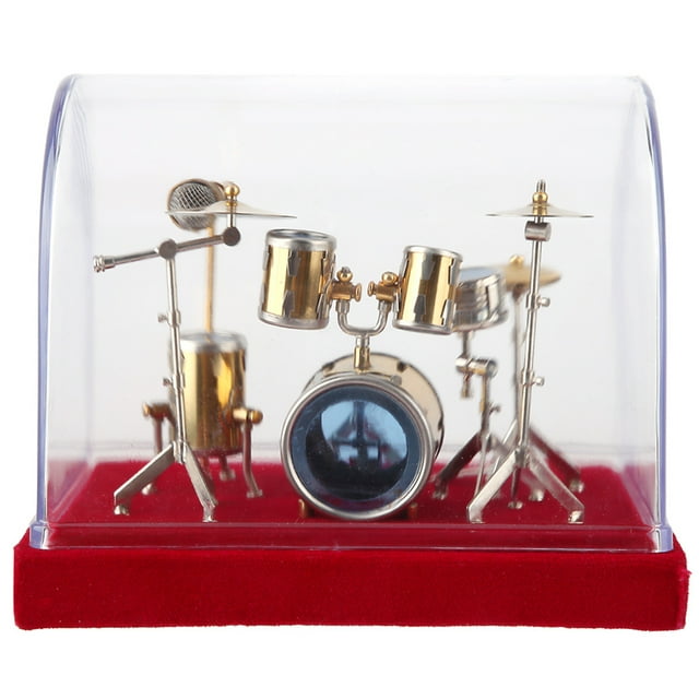 Drum Set Display, Musical Mini Ornaments Miniature Musical Instrument Drum Set Model, Friends For Music Lover Desktop Ornament Home Craft Decoration