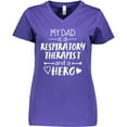 thumbnail image 3 of Inktastic My Dad is a Respiratory Therapist and a Hero Women's V-Neck T-Shirt, 3 of 5