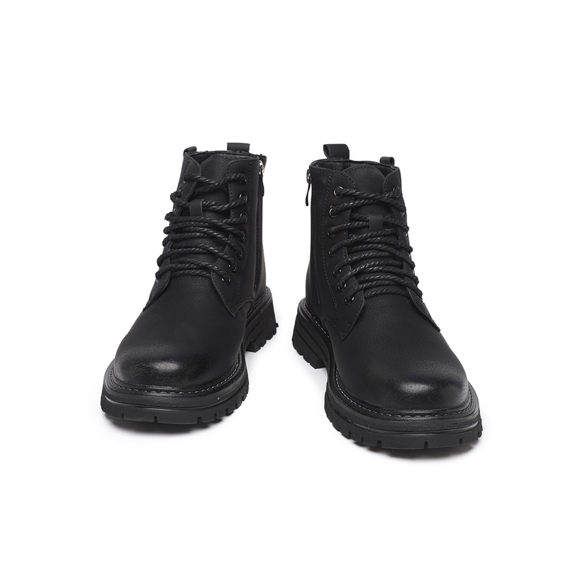 Woobling Mens Non Slip Combat Bootie Dress Comfort Lace Up Work Boots Shoes Black 7.5 Black 7.5