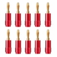 thumbnail image 1 of 10 Piezas Conector Banana para Altavoz 4K Chapado en Oro 4MM Conector Banana para Adaptador de Altavoz Audio Video Rojo, 1 of 5