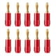 thumbnail image 1 of 10 Piezas Conector Banana para Altavoz 4K Chapado en Oro 4MM Conector Banana para Adaptador de Altavoz Audio Video Rojo, 1 of 5