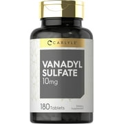 Vanadyl Sulfate 10mg | 180 Tablet | With Chromium Picolinate | Vegetarian | By Carlyle