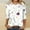 White, variant on Womens Tops Women's Fashion Printed Loose T-shirt Mid-length 3/4 Sleeves Round Neck Blouse