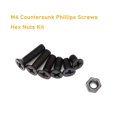 thumbnail image 5 of binifiMux 220 piezas M4 Kit de tuercas de tornillo negras de cabeza plana M4 x 6 mm/ 10 mm/ 12 mm/ 16 mm/ 18 mm/ 20 mm, 5 of 5