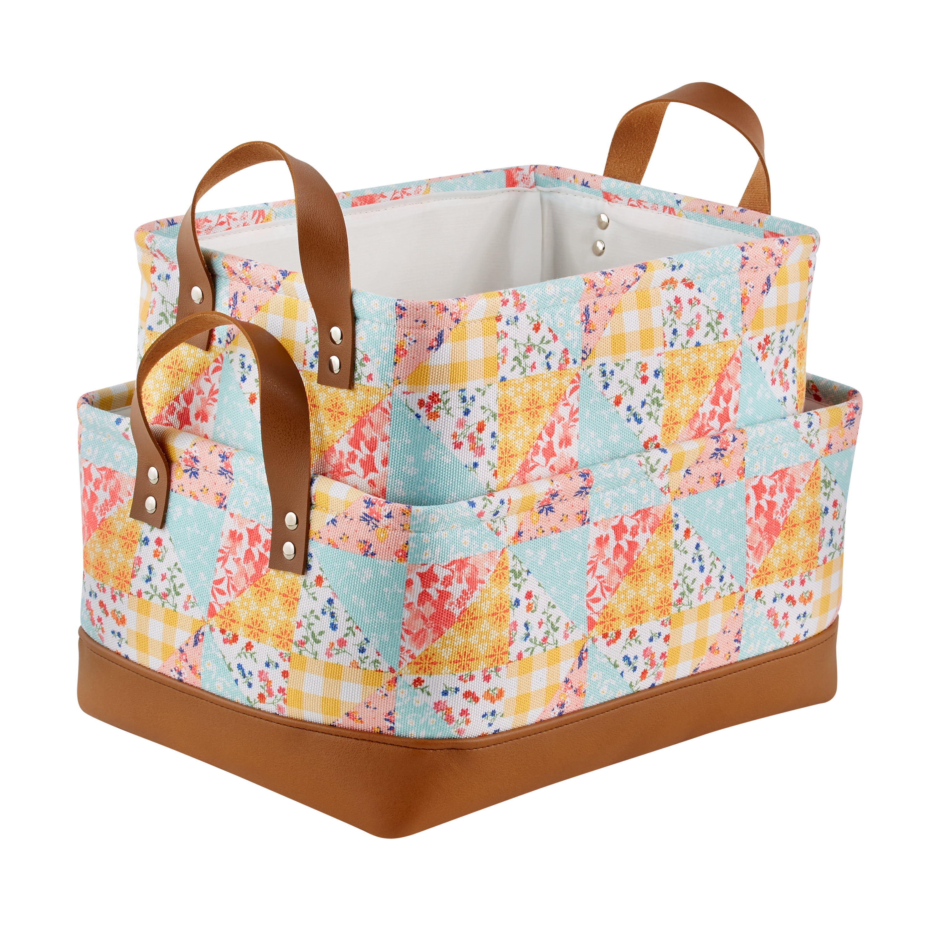 The Pioneer Woman 2Piece Patchwork Baskets With Handles