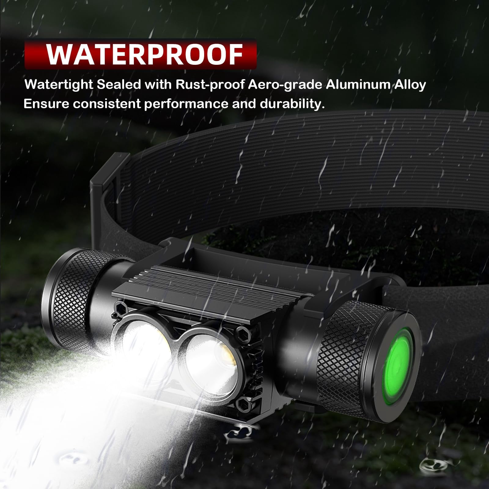 Headlamp Rechargeable  High Lumen Super Bright 180°beam Led Head Lamp Lights For Forehead Ipx6 Headlamps Adults 6 Modes Fishing Camping Running And Walking Dogs (h25a)