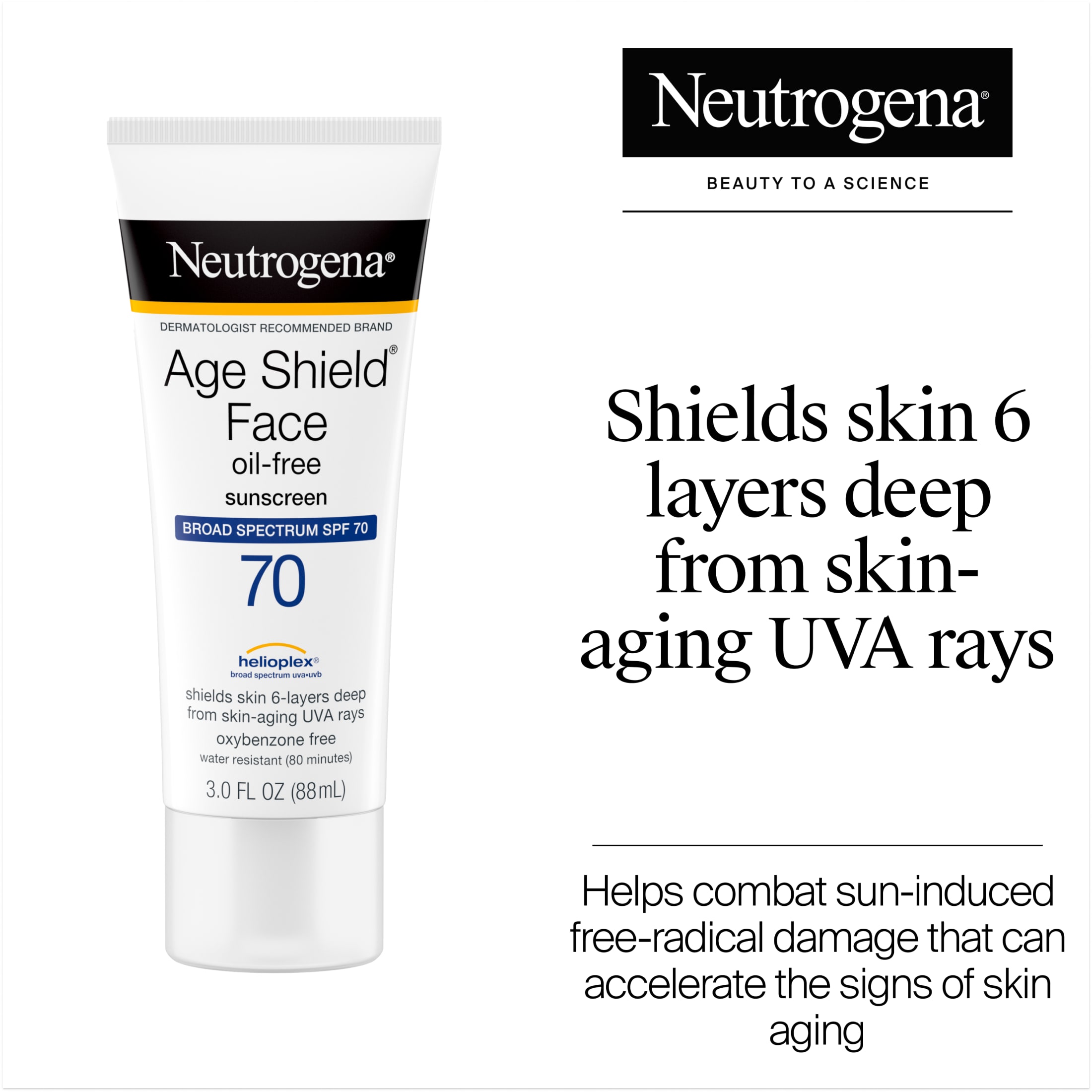 Neutrogena Age Shield Face Sunscreen Lotion SPF 70, 3 fl oz photo 2