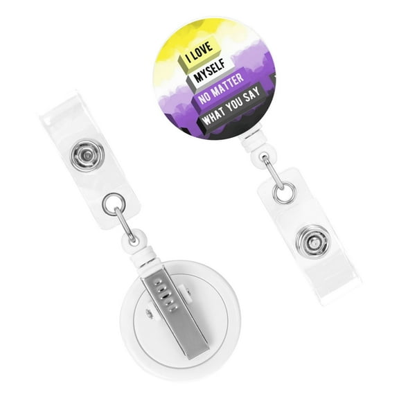 Lgbtq Nonbinary Pride Badge Reel Retractable Badge Clip Id Card Name Tags Holder Gifts For Nurse Teacher Office Employees Doctors
