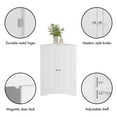 thumbnail image 4 of Tcbosik White Floor Corner Cabinet with 2 Doors, Modern MDF Storage Cabinet with Adjustable Interior Shelf, Multipurpose Organizer for Bathroom, Living Room or Bedroom, 4 of 8