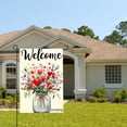 thumbnail image 2 of AMHNF Welcome Floral Heart Bouquet In Jar Burlap Linen Garden Flag For Home Outdoor Garden Yard Decor 12x18 Inch, 2 of 5