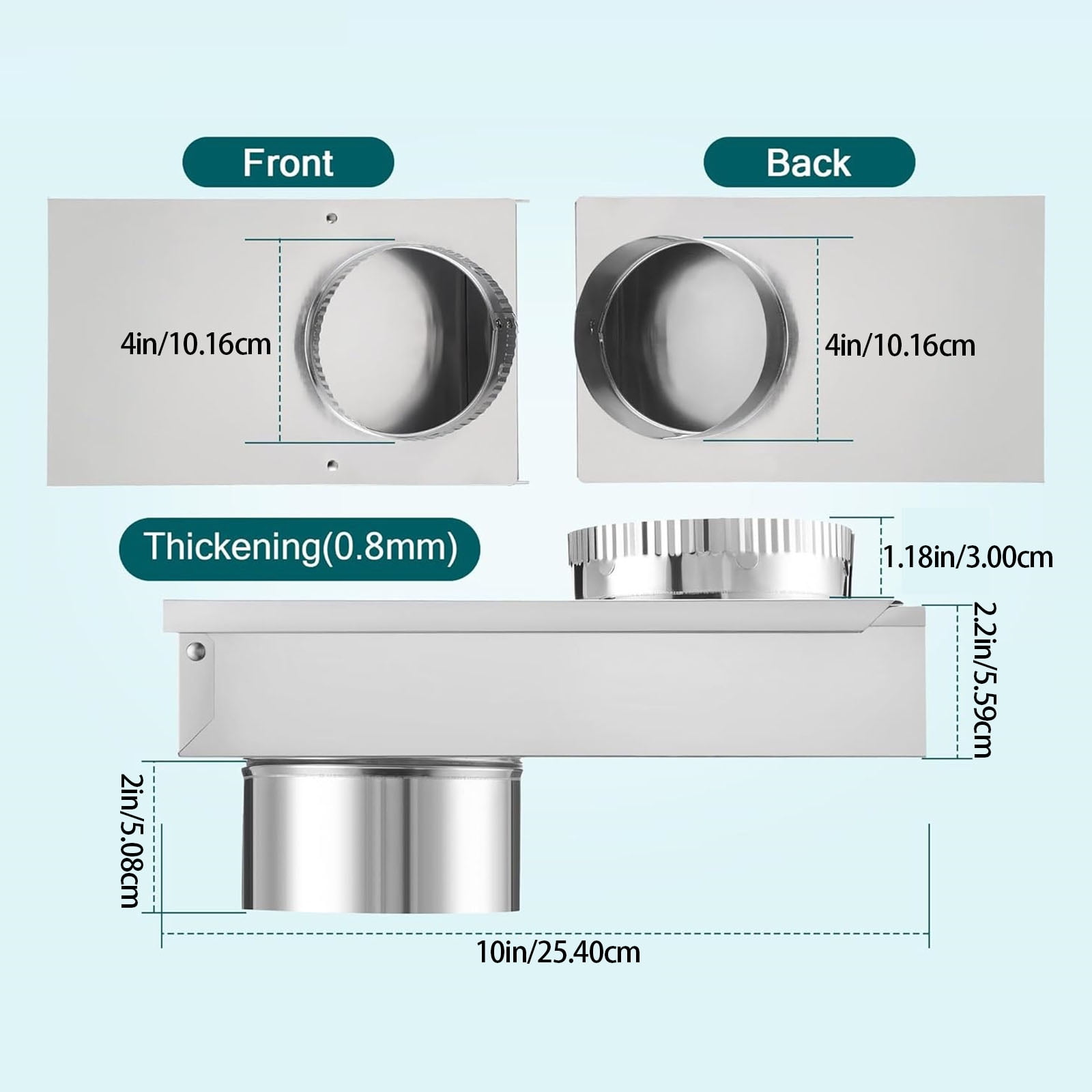Flexible Adjustable Dryer Vent Periscopes Vent Adapter Suitable for Tight Spaces Includes Secure Clamps Aluminum Tape