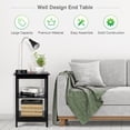thumbnail image 6 of 2 PC 3-tier Side Table Nightstand End Table W/ Baffles & Round Corners Black, 6 of 12