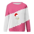 thumbnail image 4 of Timegard Womens Long Sleeve Tops Christmas Print Crewneck Sweatshirt Pullover Color Block Comfy Tops, 4 of 4