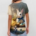 thumbnail image 5 of LTTVQM Women's Easter Scrub Tops 2026 Rabbits Eggs Print Cute Short Sleeve Tops Loose Fit V Neck Vacation Scrub Tops with Pockets Yellow M, 5 of 5