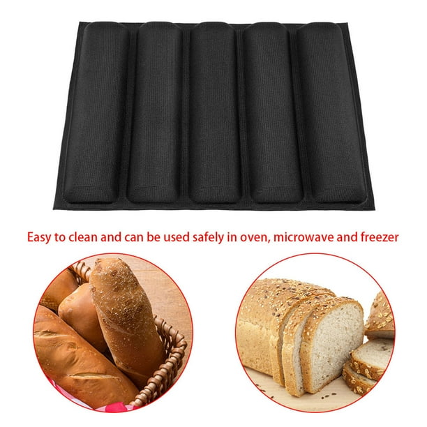 BANDEJA PAN PAN DE SILICONA PANES 5, BANDEJA PERFORADA Antiadherente Premium Para Pan Francés, Bandeja para Hornear Para Masa Fermentada, Pan Italiano