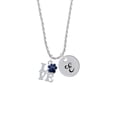 thumbnail image 2 of Delight Jewelry Silvertone Love with Navy Blue Paw Silvertone Script Initial Disc - E - Charm Necklace, 20"+3", 2 of 4