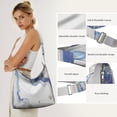 thumbnail image 5 of Canvas Aesthetic Tote Bag for Shopping Enthusiasts Fashionistas Cute Fashion Crossbody Handbag Casual Tote with Zipper Tote Reusable Bags,marble Modern Geometric Flowers Abstract Women's Retro Large S, 5 of 5