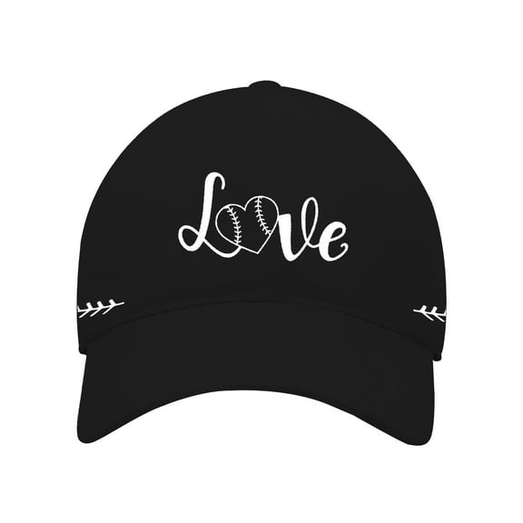Prolriy Baseball Cap Women Washed Baseball Pattern with Printed Baseball Caps on Both Sides Trucker Hats Women Black