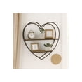 thumbnail image 4 of Heart Wall Mounted Shelf with Wood Shelves and Metal Frame for Home Decor - 2-Tier Hanging Storage Organizer for Living Room, Bedroom, Office or Entryway - Wall Shelf for Books - 20", Black & Brown, 4 of 10