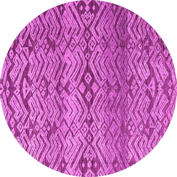 Ahgly Company Indoor Round Abstract Pink Modern Area Rugs, 7' Round