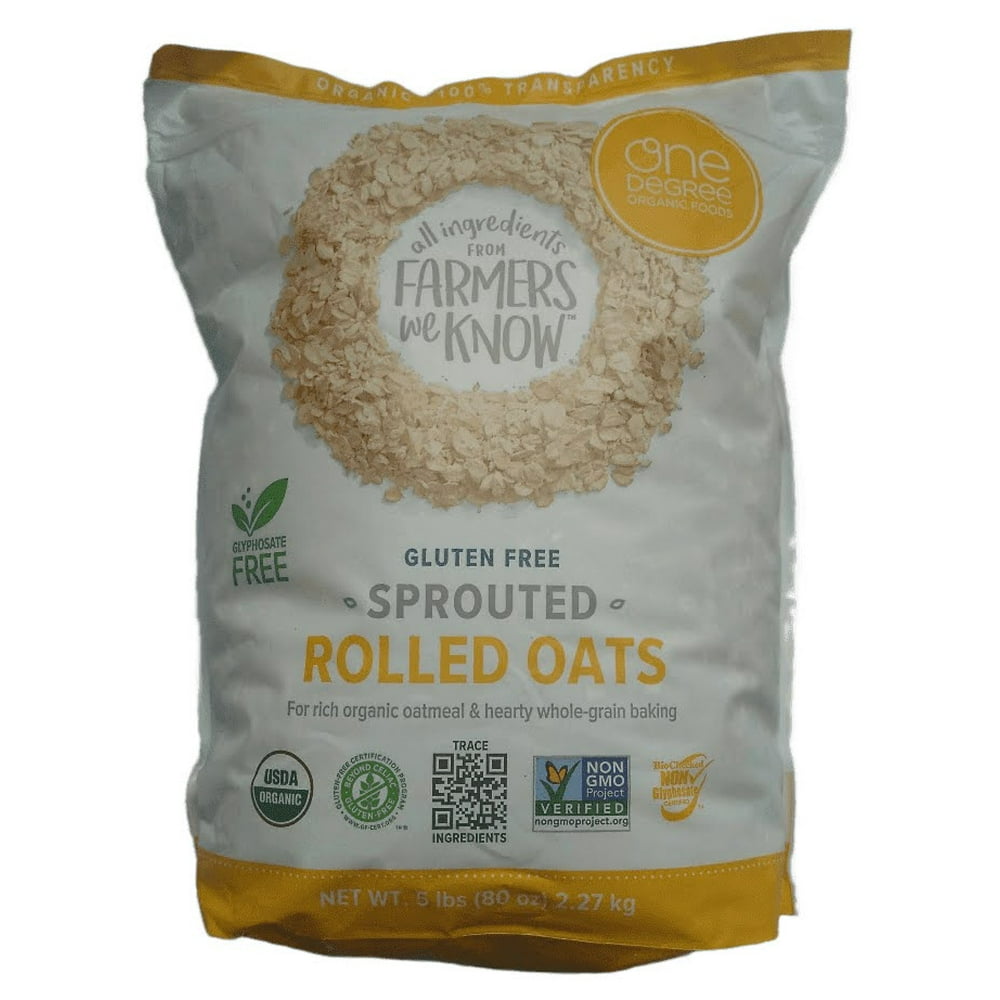 One Degree Organic Sprouted Rolled Oats Gluten Free (5 lbs) Walmart