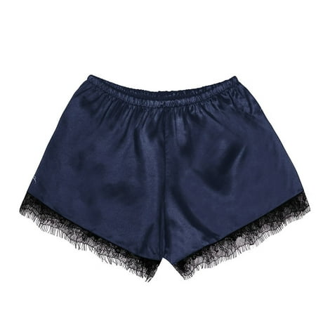 

Mackneog Womens Boyshorts Underwear Silk Satin Sexy Flowers Floral Lace Pajamas Underwear Women Shorts S-XXXL Polyester Lace Thong Plus Size Panties