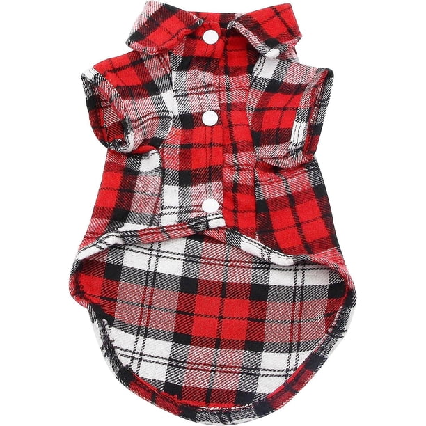 Camisa para perro a cuadros, ropa para perros, camisa a cuadros para mascotas, camisa suave y cómoda, ropa para gatos a cuadros (m, rojo) Rojo Verde Cocina, Decoración y Otros
