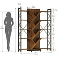 thumbnail image 3 of DWVO 70.8" Tall Bookshelf and Bookcase, Industrial 5 Tier Large Bookshelves, Standing Tree Book Shelves Organizer Wide Display Rack for Living Room,Bedroom, Home Office, Rustic Brown, 3 of 6