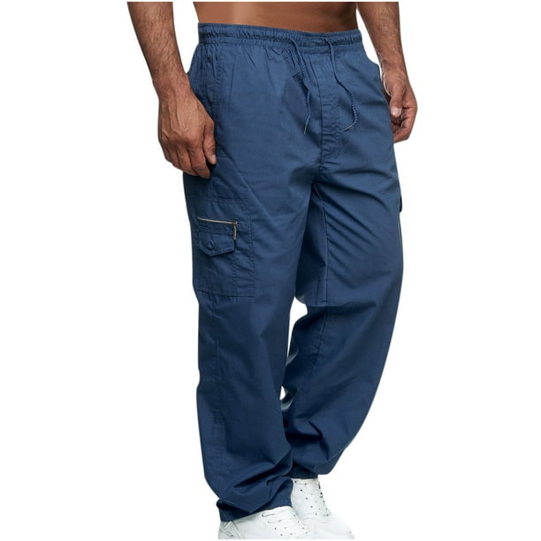 Inleife Mens Cargo Pants Clearance Men Solid Casual Multiple Pockets ...