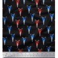 thumbnail image 1 of Soimoi Black Poly Georgette Fabric Bow & Dots Print Fabric by Yard 42 Inch Wide, 1 of 5
