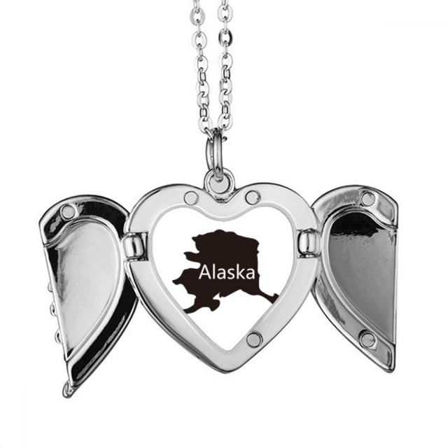 Alaska USA mapa estrellas rayas bandera Alas de ángel collar colgante regalo de moda Unbranded M