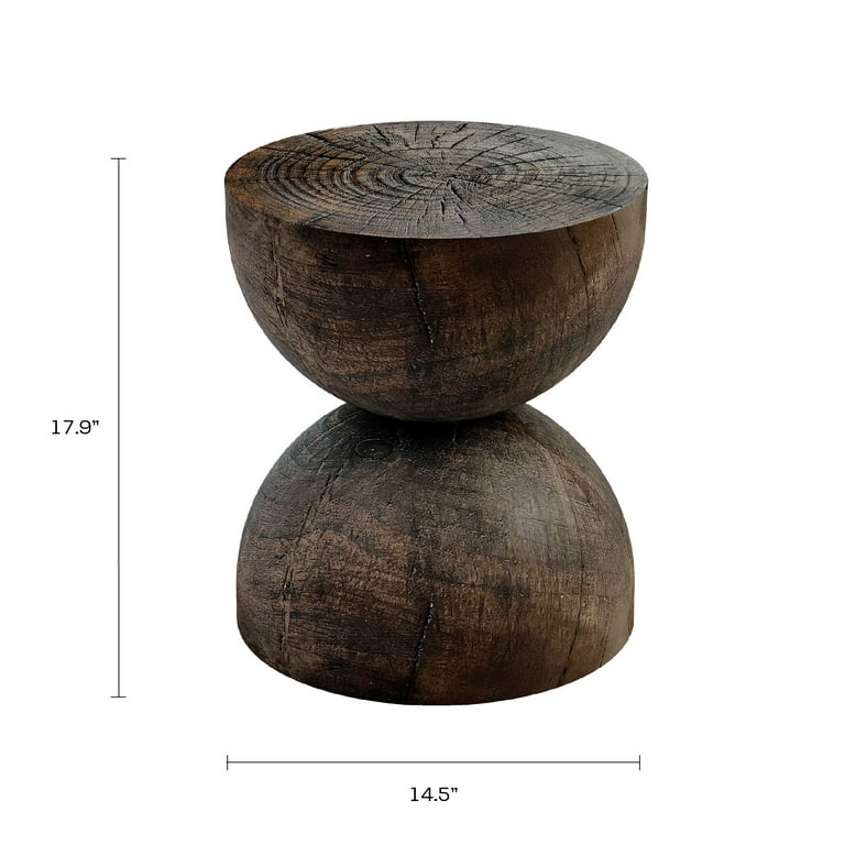 Jamesdar Alina End Table Dark Brown Pine Finish Weatherproof