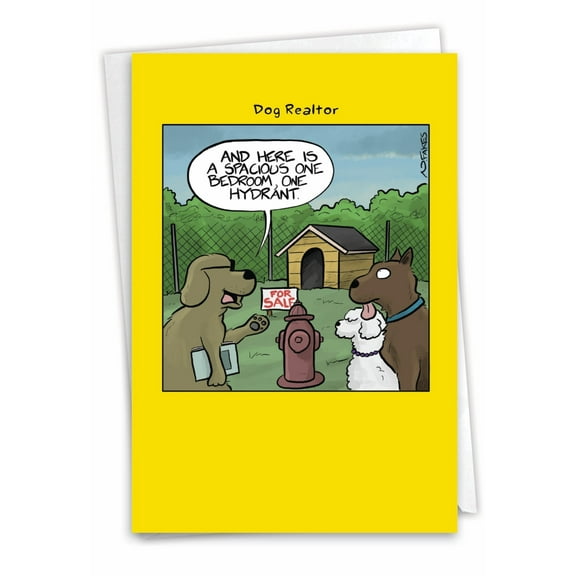 NobleWorks Funny Blank All Occasions Greeting Card with 5 x 7 Inch Envelope (1 Card) Blank All Occasions One Hydrant C6377OCB