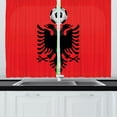 thumbnail image 1 of Albania Kitchen Curtains, Soccer Ball on Country Flag with Double Headed Hawk National Emblem, Two Panels Drapes with Rod Pocket Room Decor, 55" X 45", Vermilion Charcoal Grey, by Ambesonne, 1 of 1