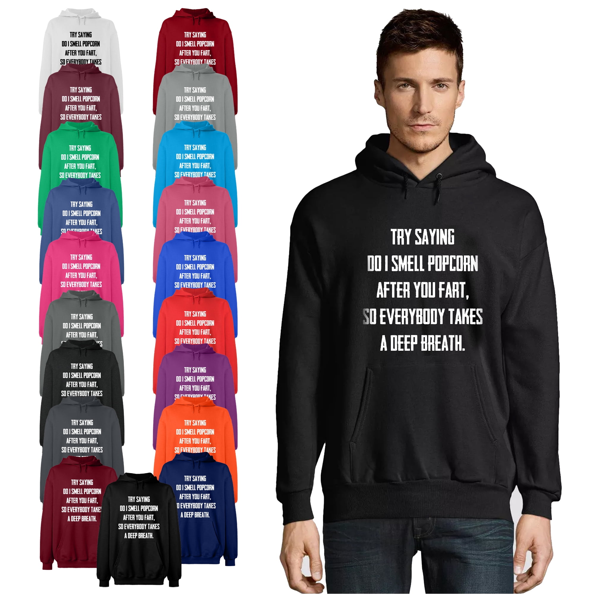 OXI Hoodie Sweatshirt - Do I Smell Popcorn, Basic Casual Hoodie for Men's  and Women Fleece Hoodie Long Sleeve - Safety Pink X-Large - Walmart.com