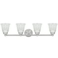 thumbnail image 5 of Aspen Creative 62173-1, Four-Light Metal Bathroom Vanity Wall Light Fixture, 30" Wide, Transitional Design in Satin Nickel, 5 of 6