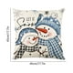 thumbnail image 3 of Funda de Cojín Decorativa con Muñeco de Nieve Navideño | Funda de Cojín a Cuadros de Lino Azul | 45 X 45 X 1,5 Cm | Poliéster Suave | Fácil de Lavar | 1 Unidad, 3 of 6